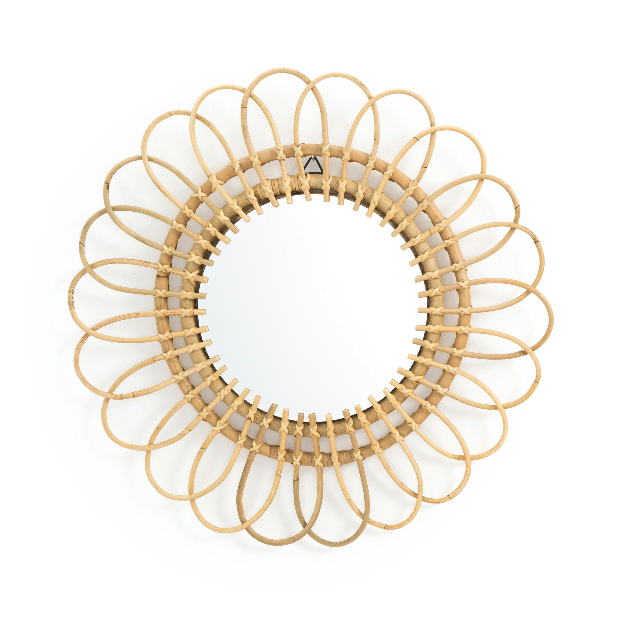 Miroir rotin forme fleur Ø60 cm, Nogu