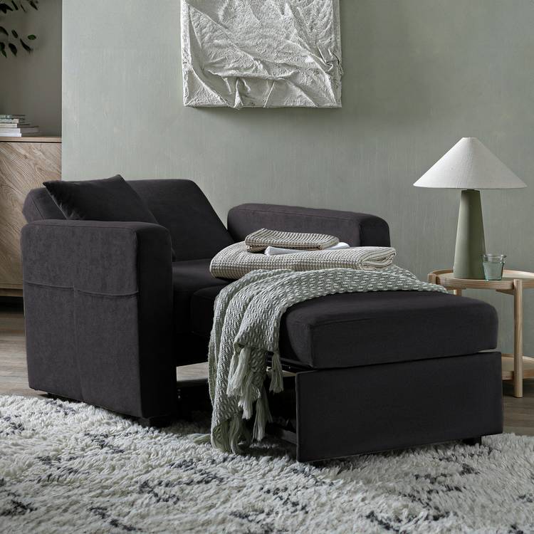 Habitat Reagan Fabric Chairbed - Charcoal