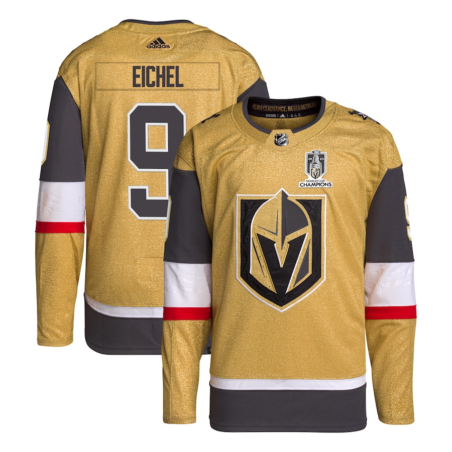 Jack Eichel Vegas Golden Knights adidas 2023 Stanley Cup Champions Authentic Home Player Jersey - Gold