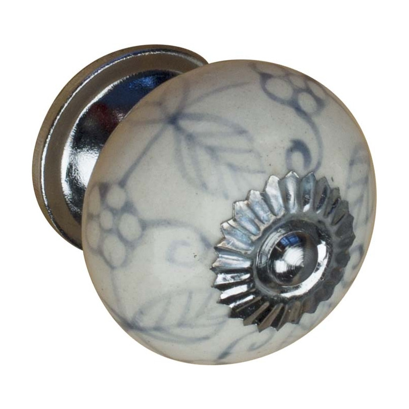 Bouton avec motifs en porcelaine Ø 40 mm