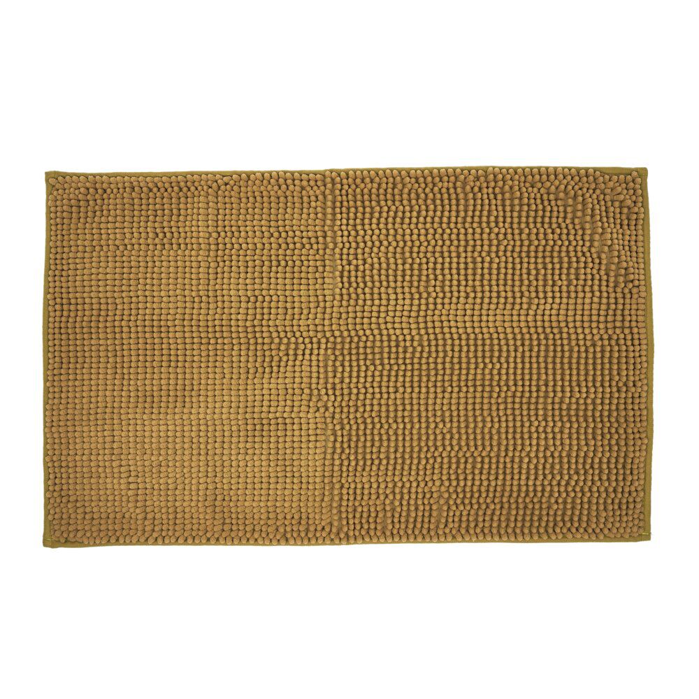 Tapis de salle de bain chenille marron 80x50 cm