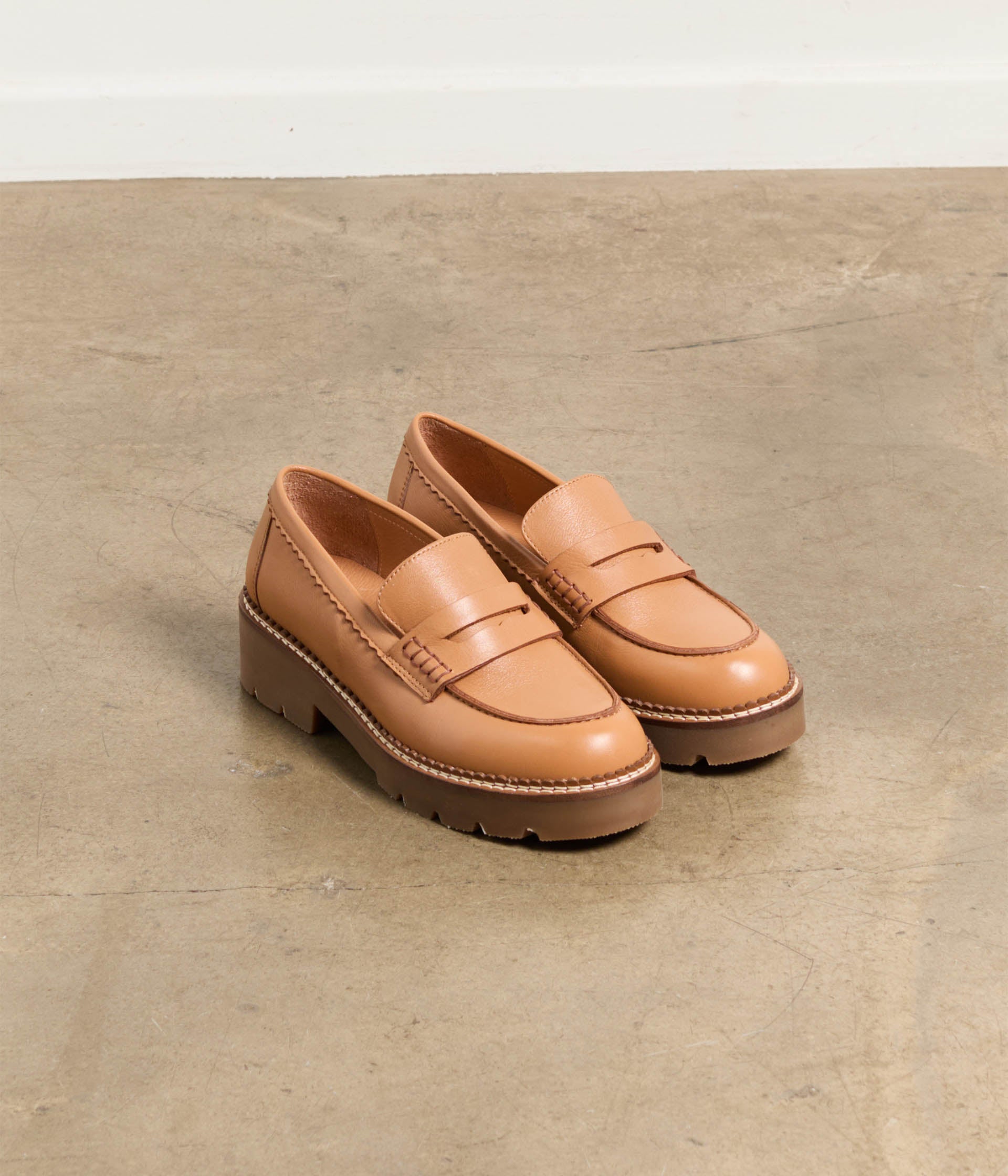 Mocassins crantés caramel Eros