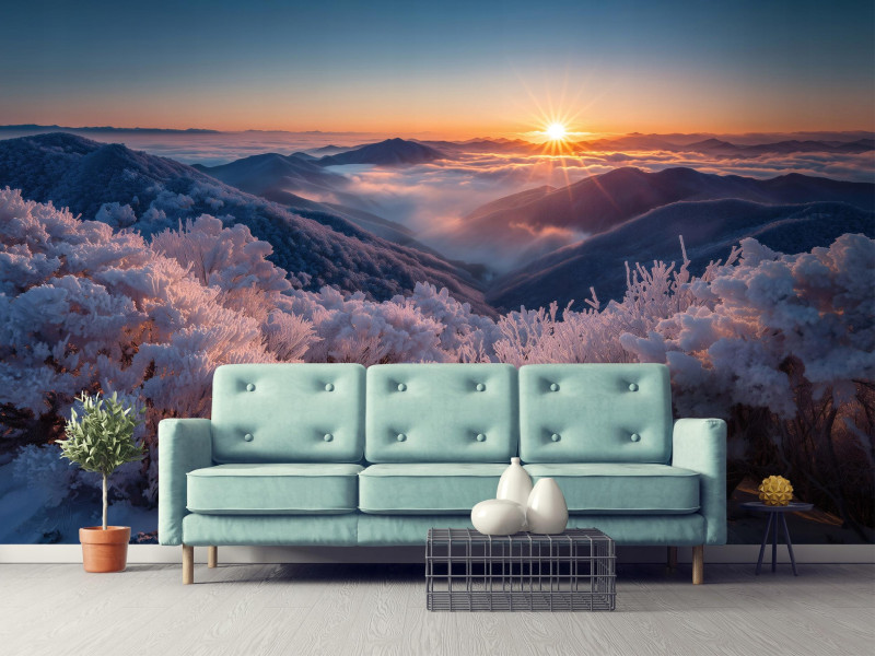 Fototapeta Góry Fioletowy Winylowa Do Sypialni Salonu 250x175