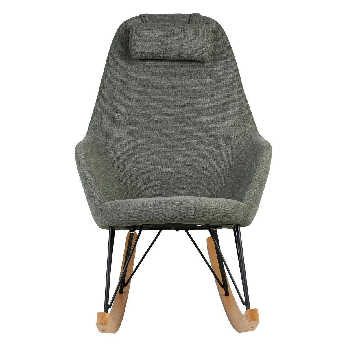 EVY - Rockingchair scandinave tissu vert sapin