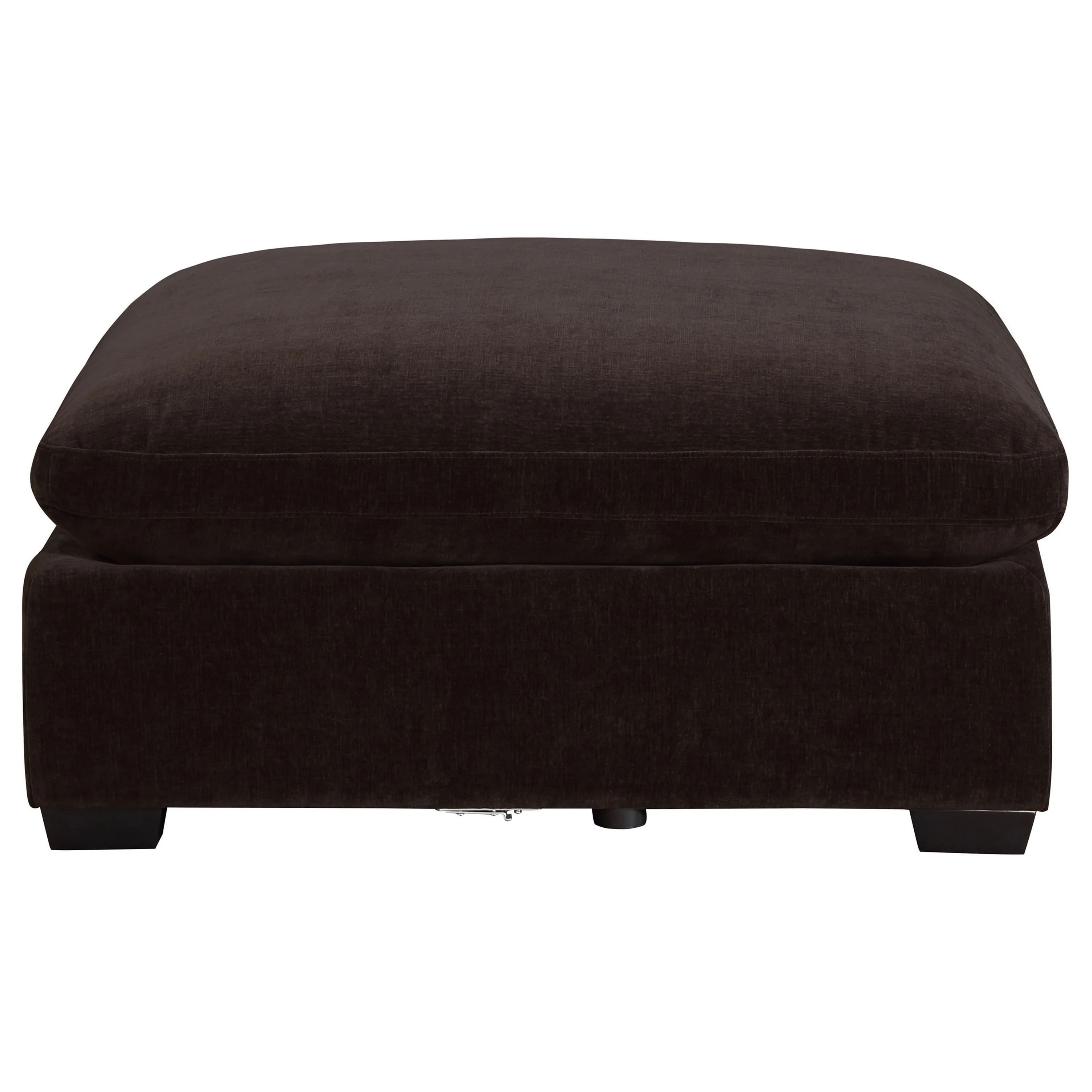 Lahe 41 Inch Modular Ottoman, Tapered Legs, Cushioned, Soft Brown Fabric