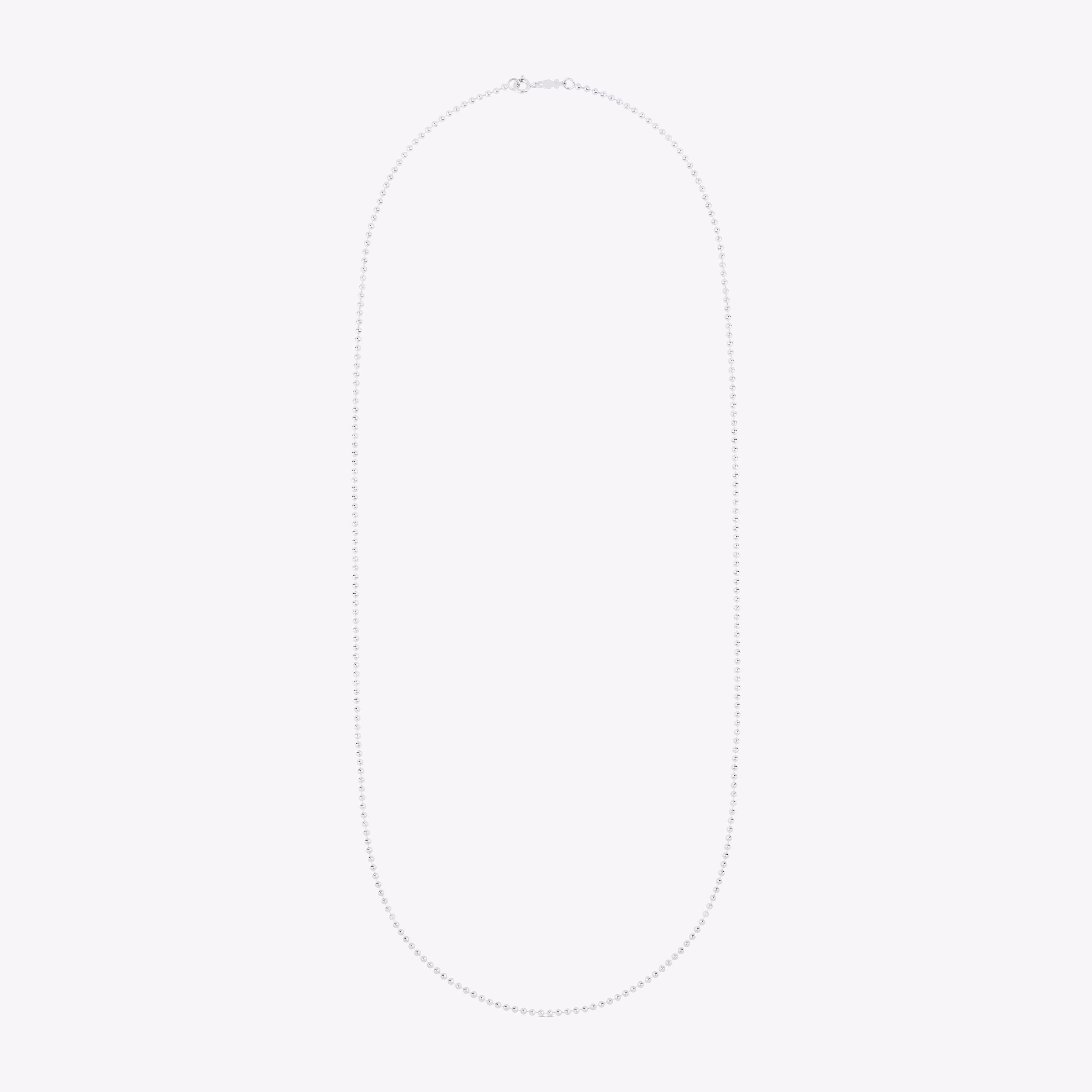 Gargantilla larga de plata con bolas, 80 cm Chain