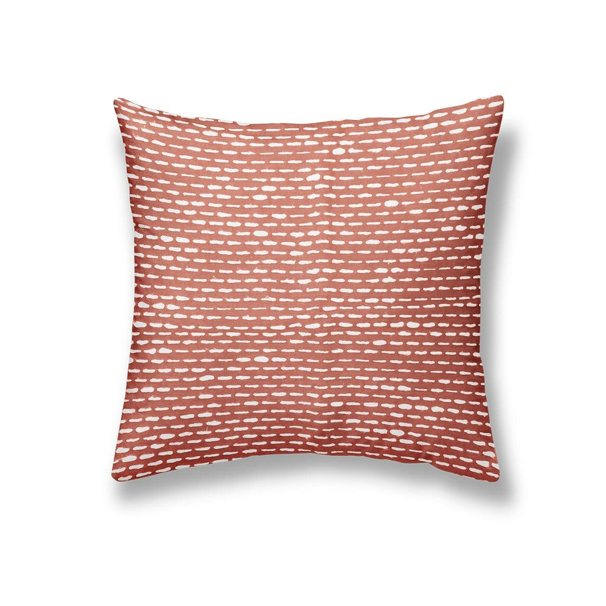 DESERT CHIK - Coussin décoration chiné bicolore  en Coton Rouge 40x40 cm