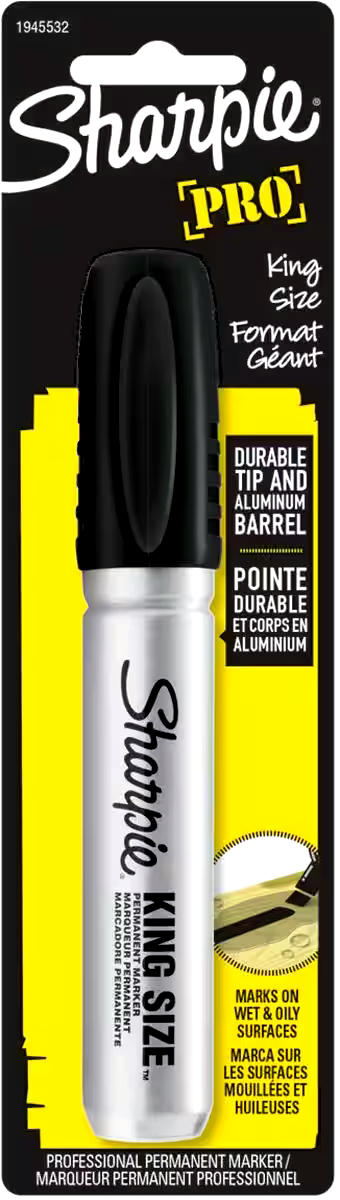 Sharpie Pro King Size Permanent Marker, Chisel Tip, Black, 1 Count