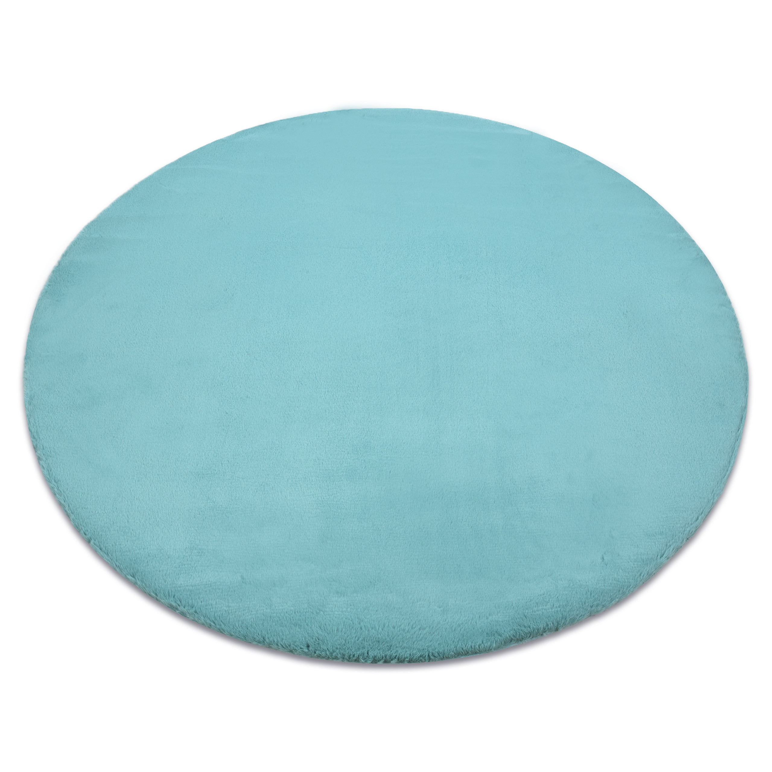 Dywan BUNNY aqua niebieski IMITACJA FUTRA KRÓLIKA koło 80 cm