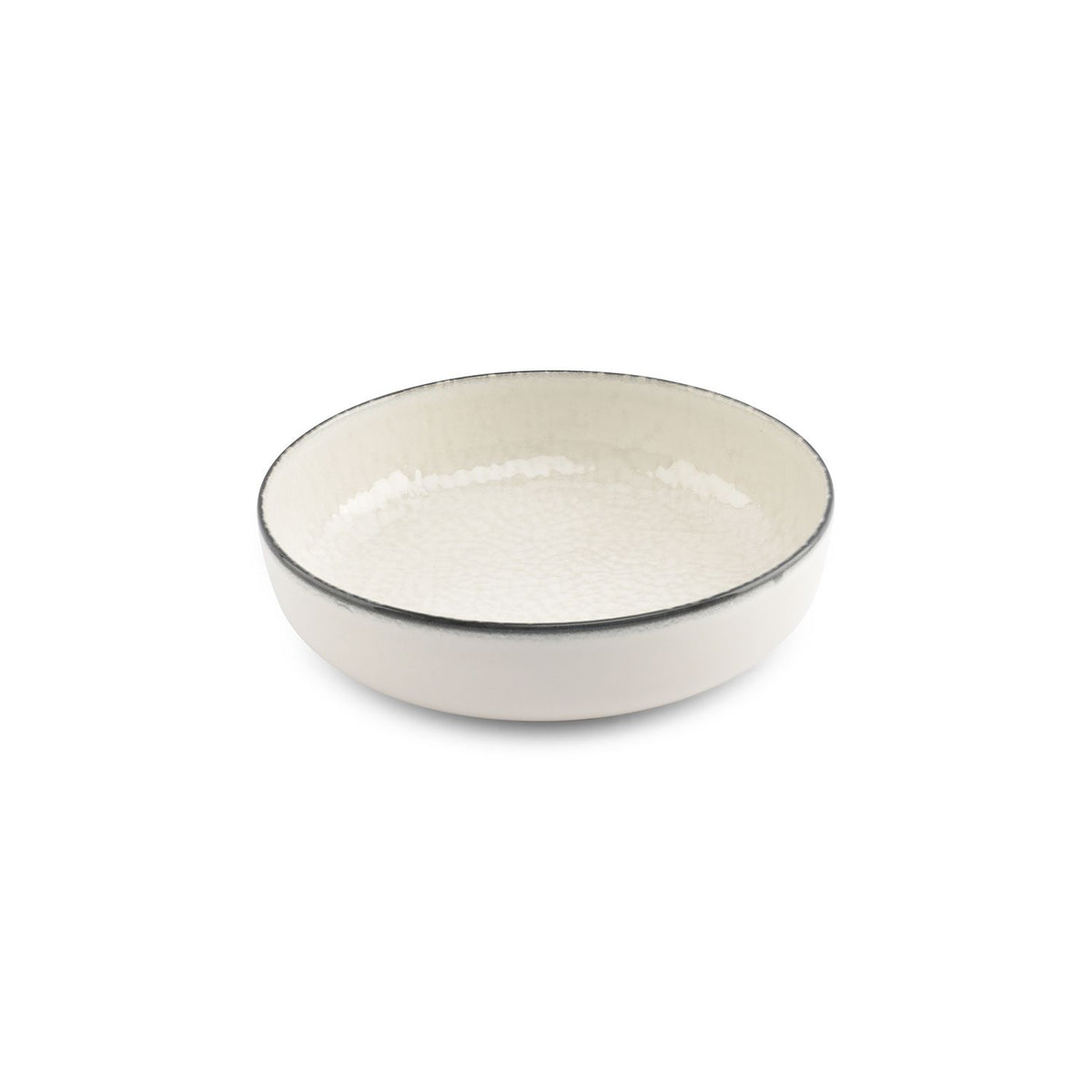 Ona - Diep bord 18,5xH5cm wit Gravel - Set van 6