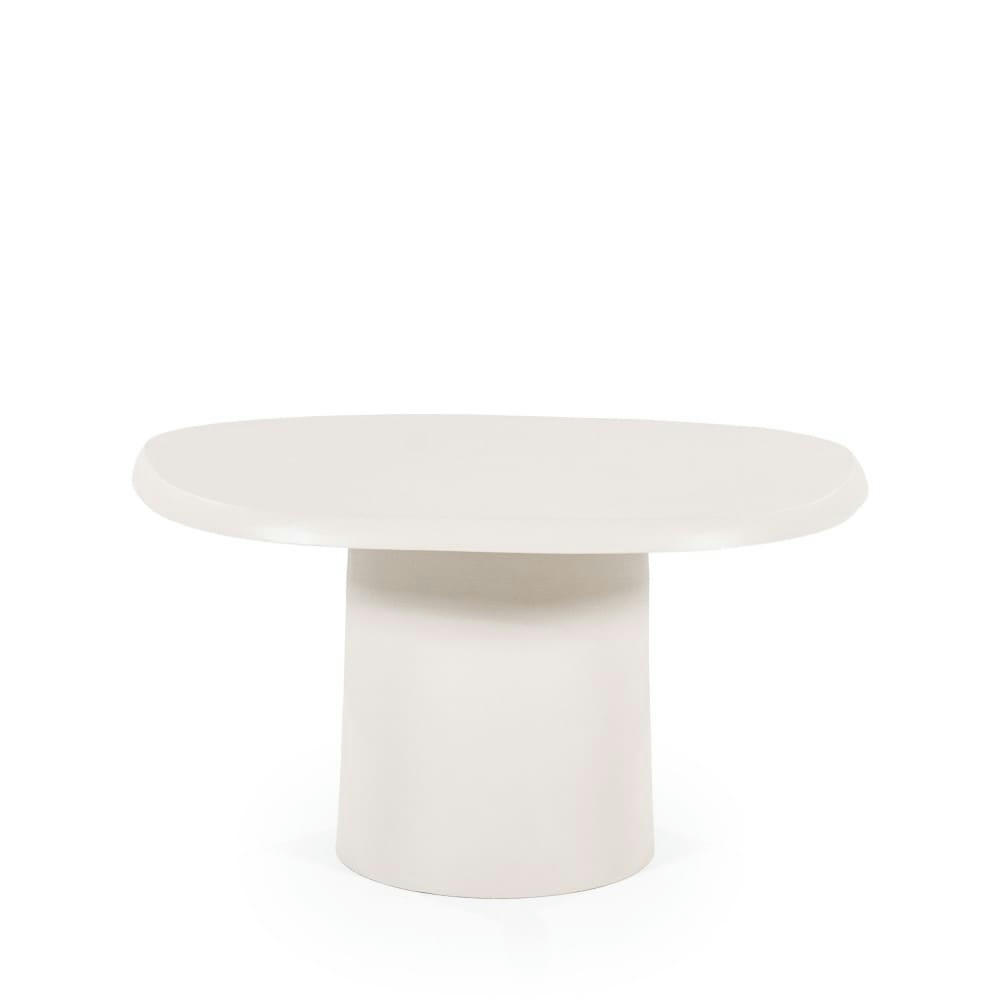 STEN - Table basse en aluminium 57x71cm blanc ivoire