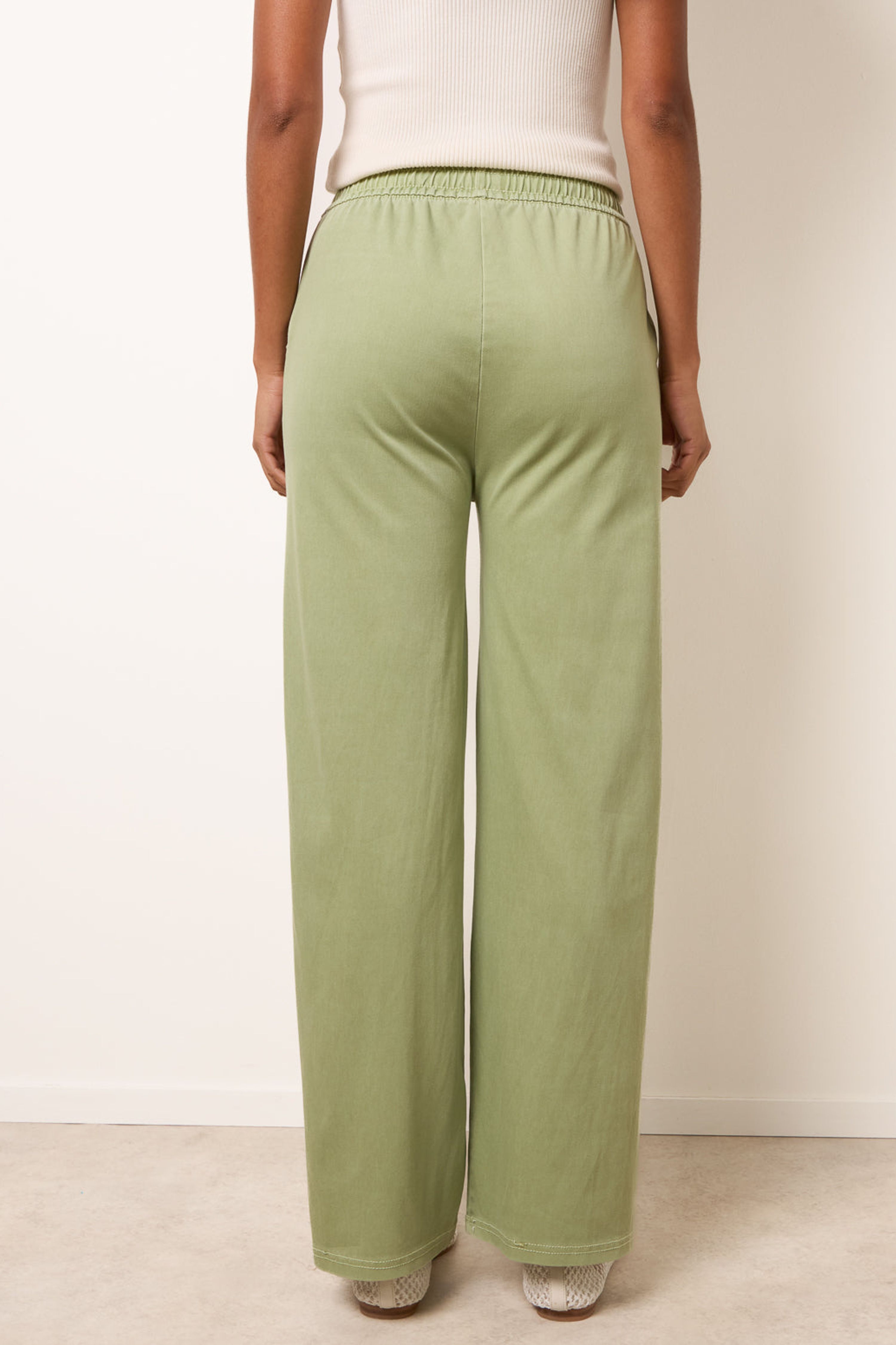 Blue Vanilla Green Seam Detail Trousers