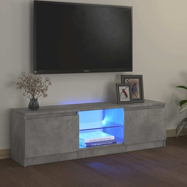 Szafka pod TV z oświetleniem LED szara 120 x 30 x 36 cm