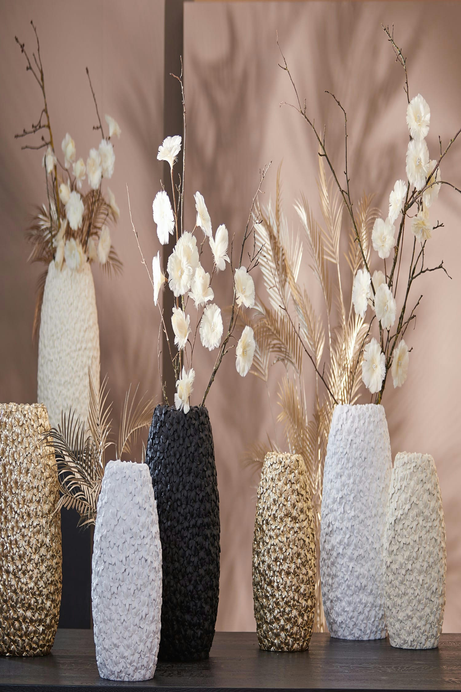 ALOHA - Vase couleur or plastique 38x23x50cm