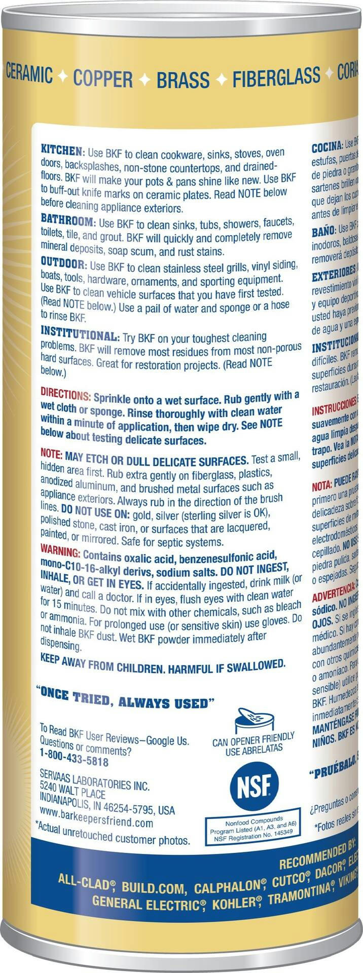 Bar Keepers Friend Stainless Steel Powder Cleanser, 595-g