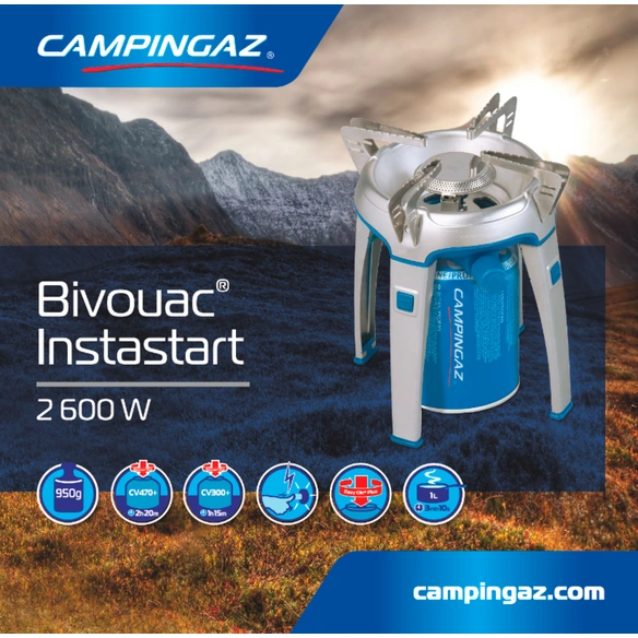 Camping-Kocher, blau/silberfarben, Stahl/Kunststoff