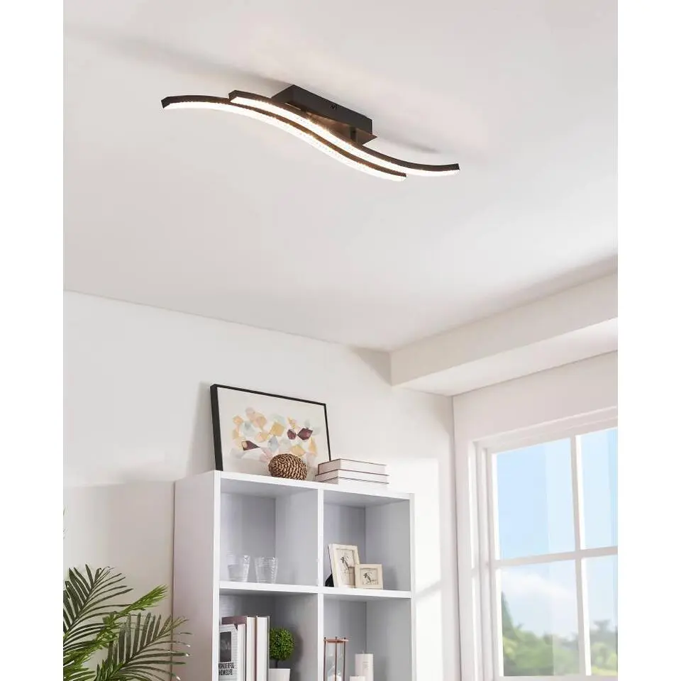 EGLO Lejias Plafonni&egrave;re - LED - 78 cm - Zwart