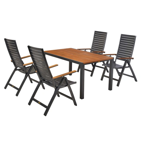 Gartenmöbelset »Astros«, 5-tlg., klappbar, Aluminium/Akazie