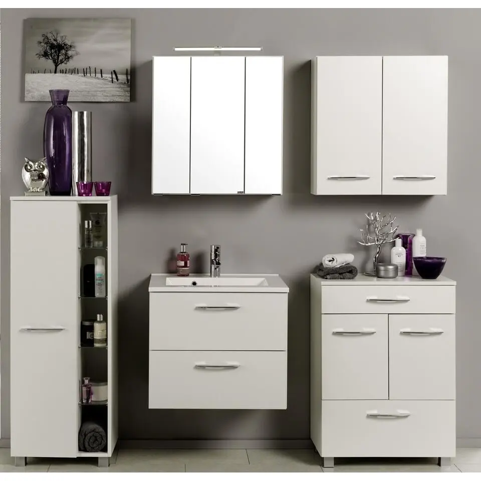 Spiegelkast Portofino - Inclusief verlichting - 60 x 20 x 64 cm - Wit