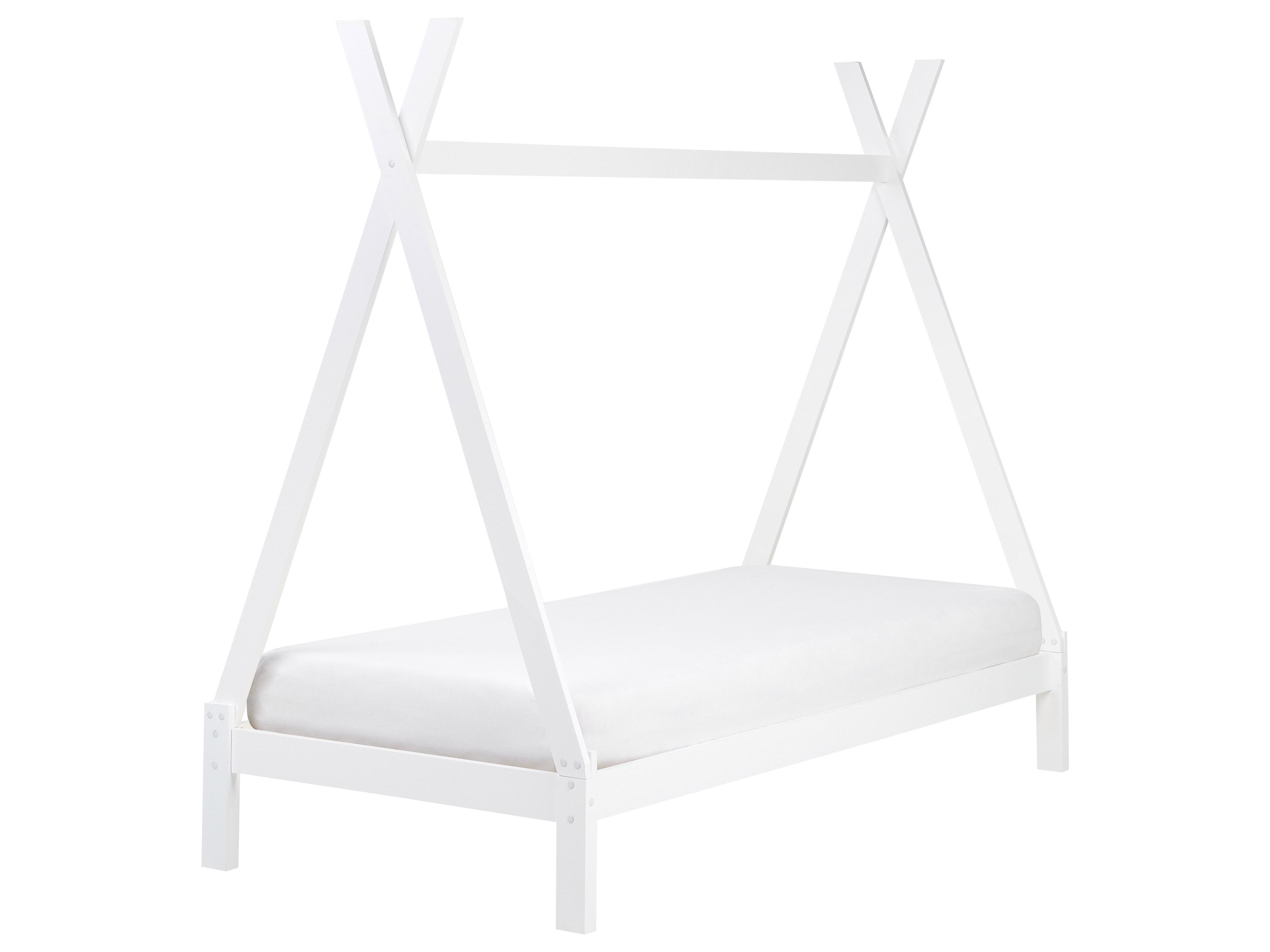 Kids Bed Teepee Pine Wood DEVAY 90 x 200 cm (EU Single) White