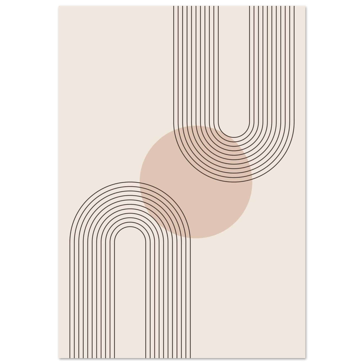 Artfulprints Poster Boho – Neutral curves  - 70x100 cm - Grijs