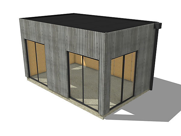 Bureau de jardin 4 saisons en bois 5,5 x 3,5 x 3,2 m / isolation RE2020