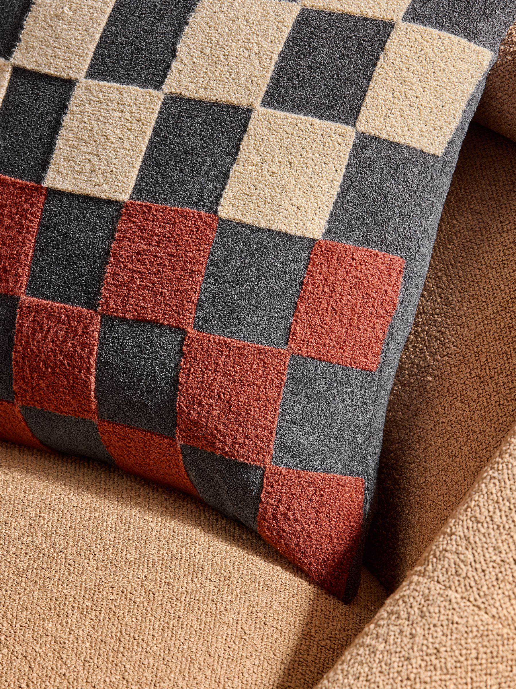 Rust Tilo Checkerboard Cushion