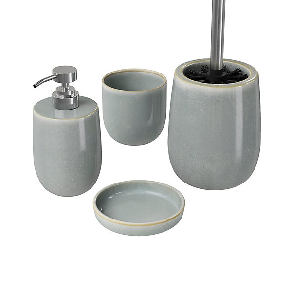Gobelet salle de bains gris en céramique, GoodHome Boann