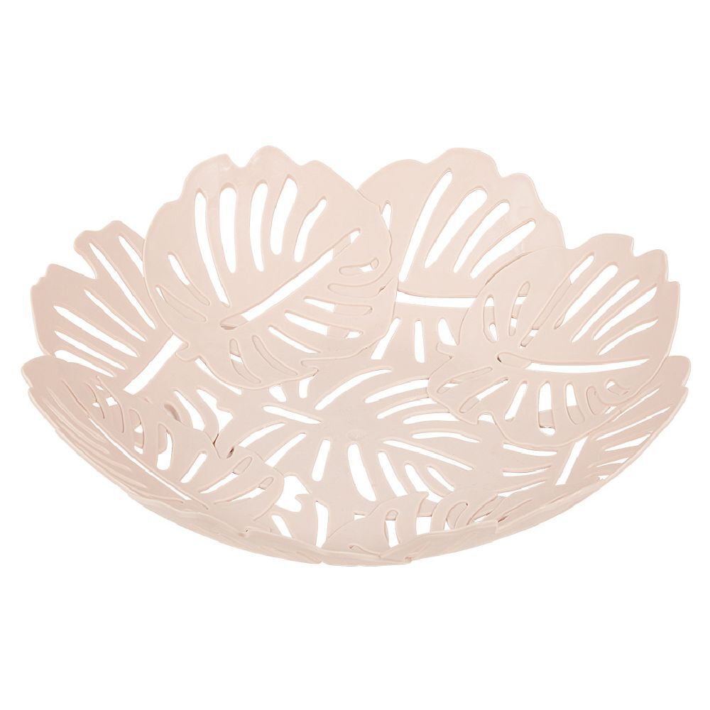 Corbeille à fruits design feuilles vert rose ou beige