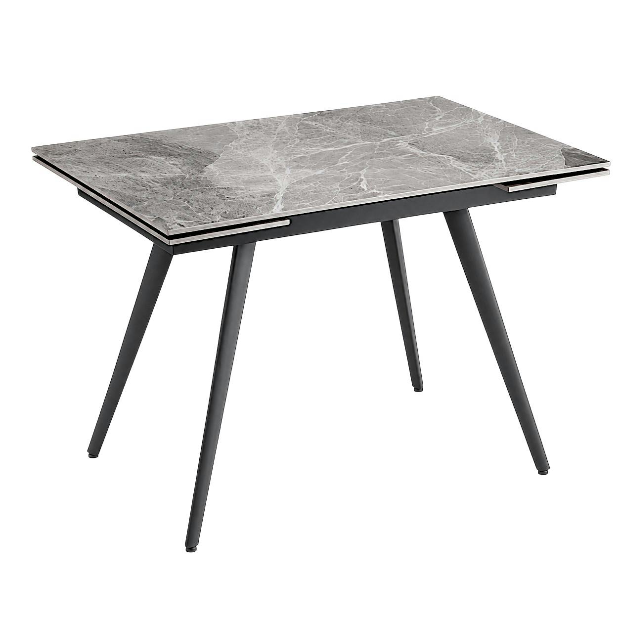 Table céramique extensible effet marbre gris 120-180 cm LORA