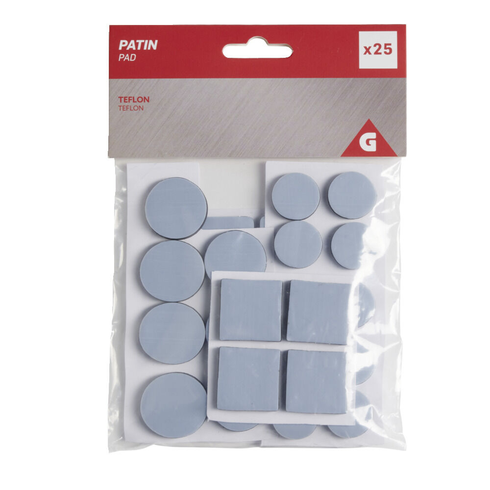Lot de 25 patins adhésifs téflon