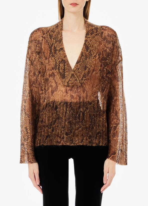 Maglia in misto lana stampata