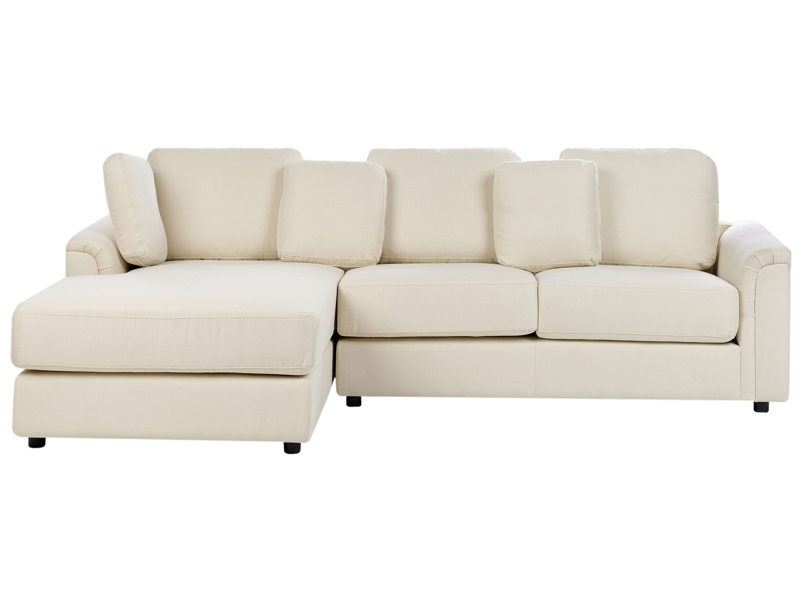 Narożnik sofa rogówka tapicerowana jasnobeżowy