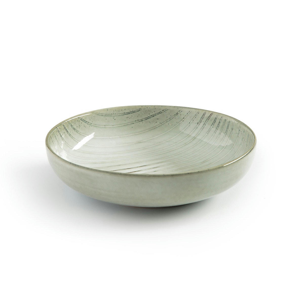 4 assiettes creuses en grès Shima