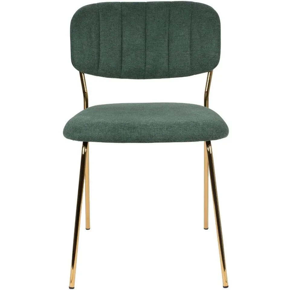 Puur - Viken eetkamerstoel stof donkergroen - goud onderstel
