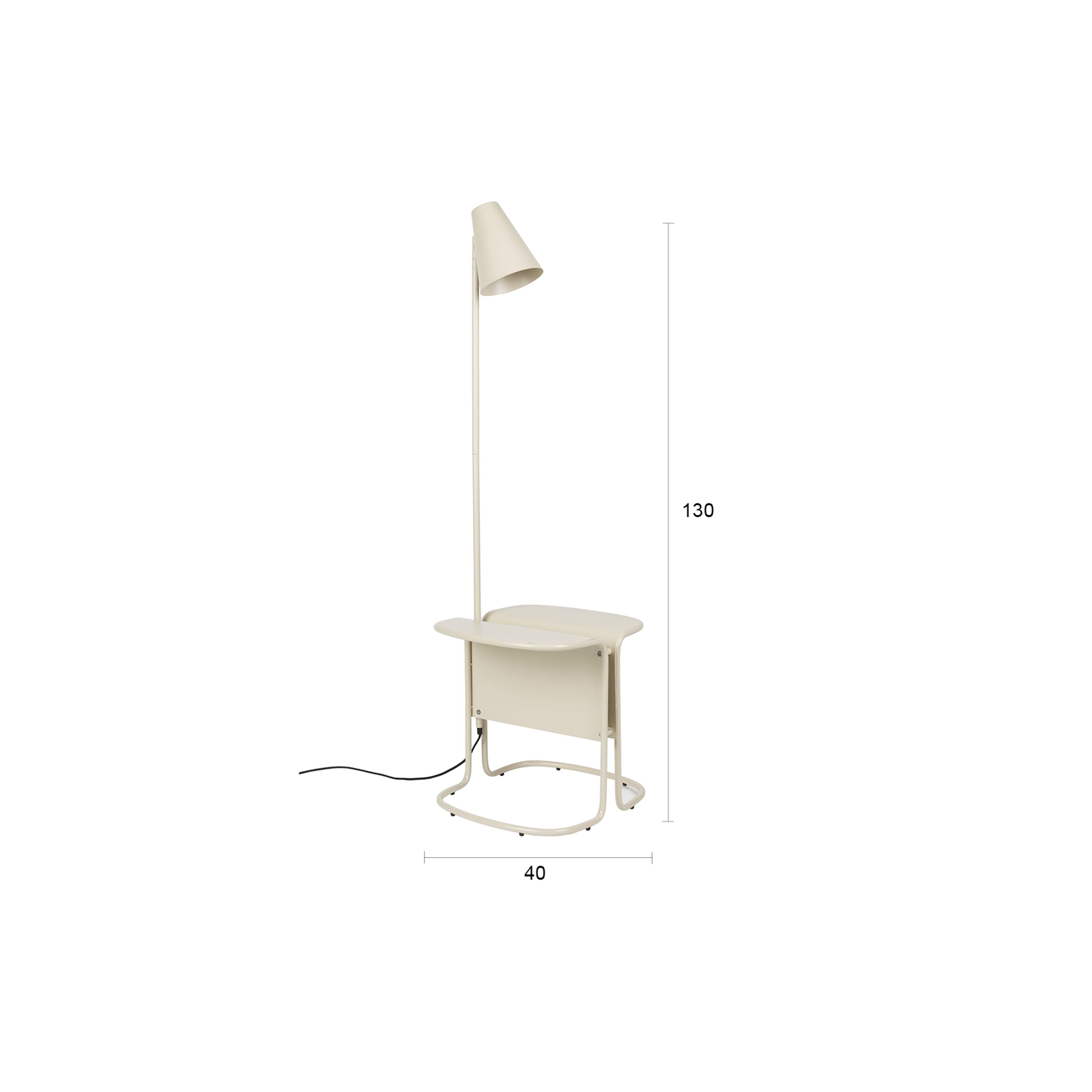 Zuiver Lustor Vloerlamp + Bijzettafel Beige