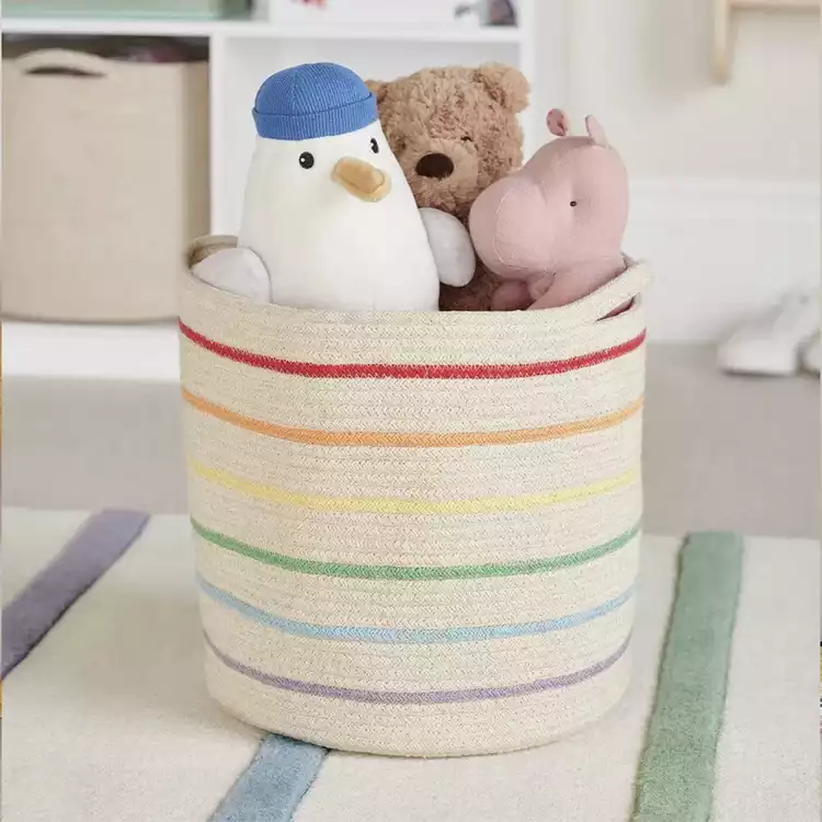Great Little Trading Company Rope Storage Basket - Rainbow