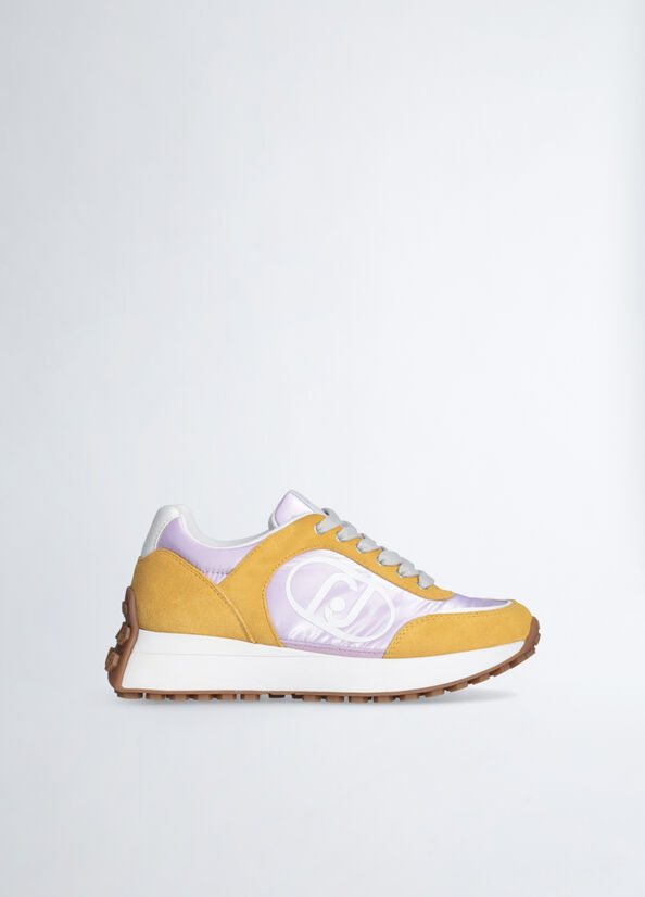 Sneakers da running in suede e nylon