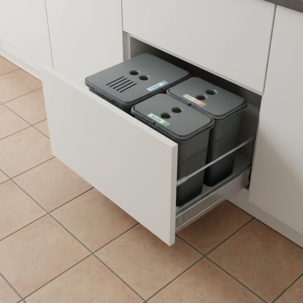 Zestaw koszy do segregacji FLEXI do szuflady BLUM 60 cm 1x16L 2x8L   filtr