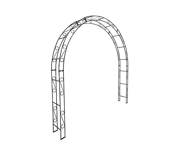 Arche de jardin ALEX sommet arrondi - 240 cm revêtement en poudre noir
