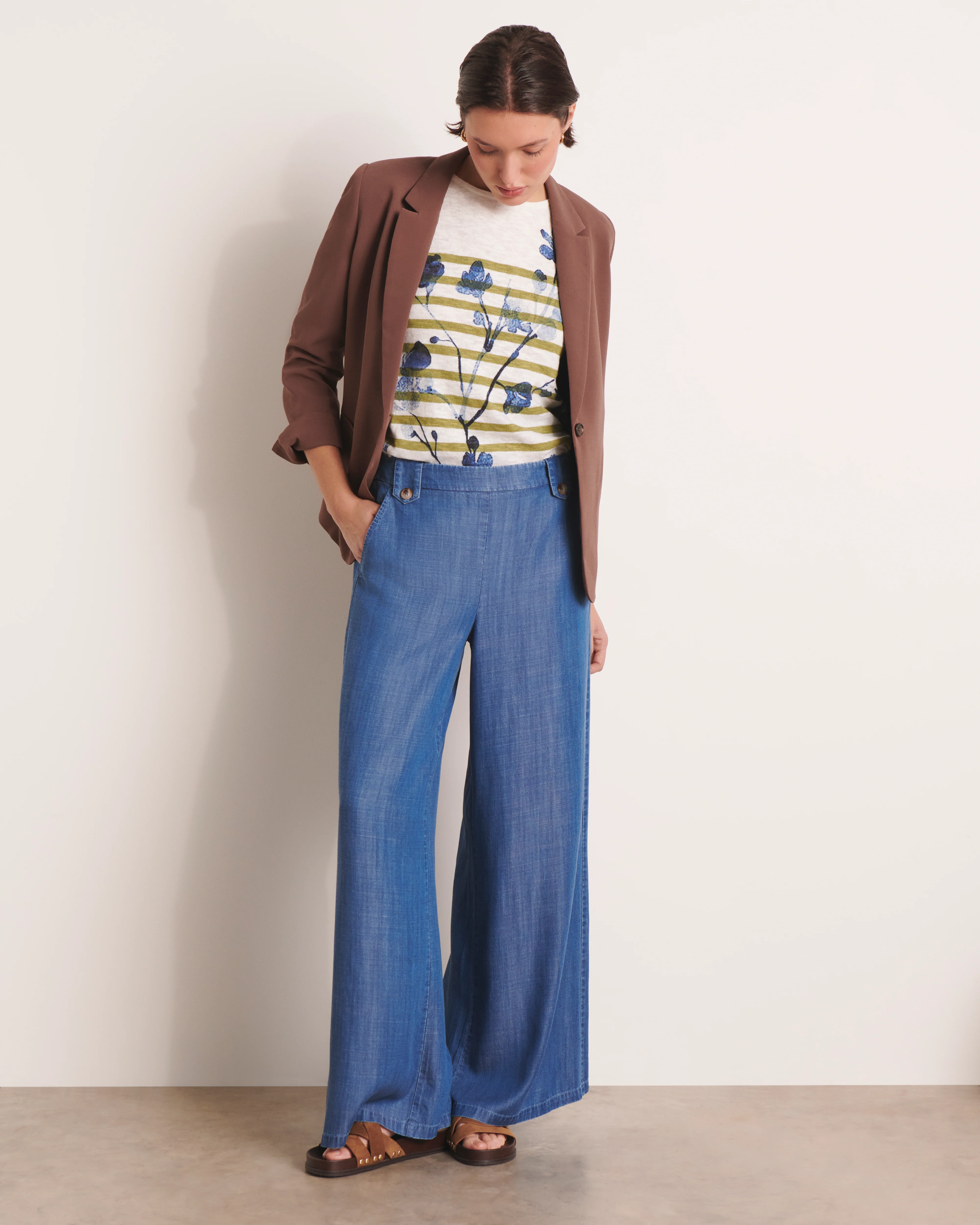Pull imprimé bleu ARBUSTE/13186/881