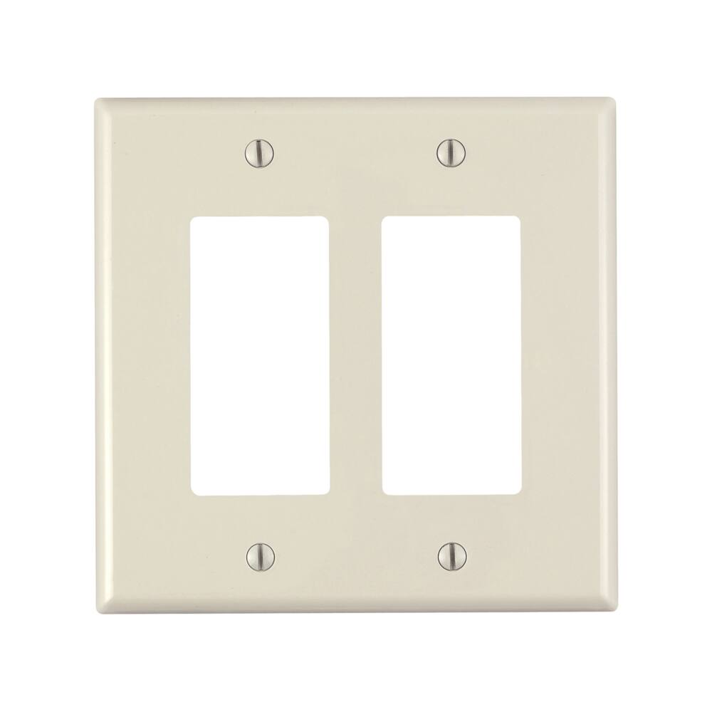 Leviton PJ262-747 Decora Rocker Style Switch Midway Nylon Wallplate, 2 Gang, Light Almond