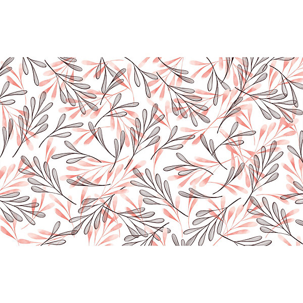 Papier peint panoramique intissé fleuri, feuilles rose, blanc, 9 lés, L.280 x l.450cm IDPanneaux