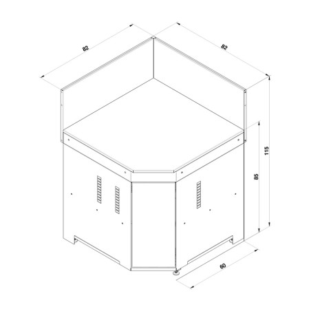 Module d’angle avec porte - Sauge et Inox Modulo - ENO