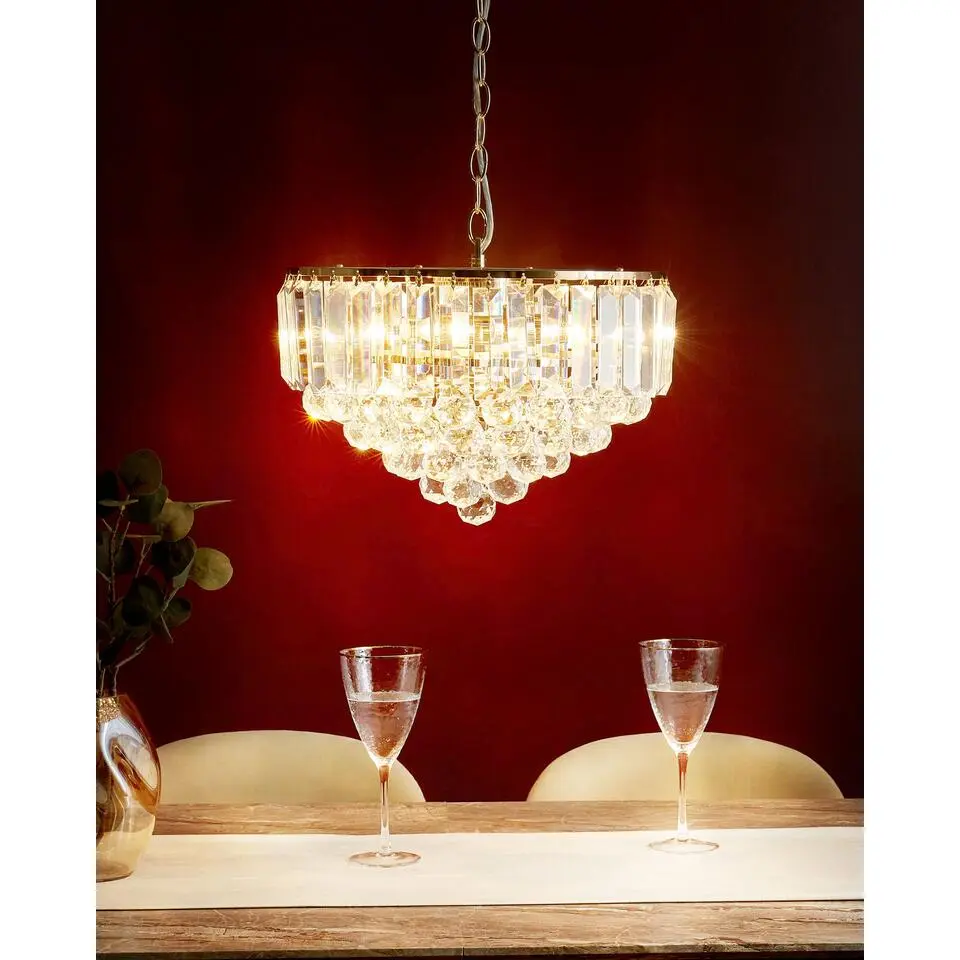 ACHEIRO - Kroonluchter - Goud - Kristal