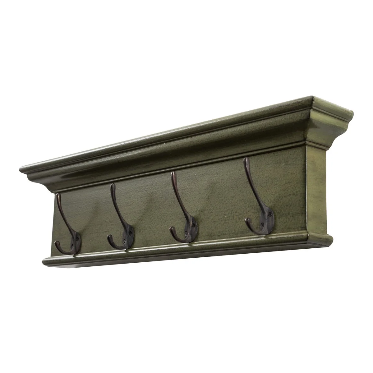 Rustic Antiqued Green Hanging Coat Rack