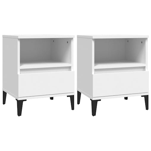 NNEVL Bedside Cabinets 2 pcs White 40x35x50 cm