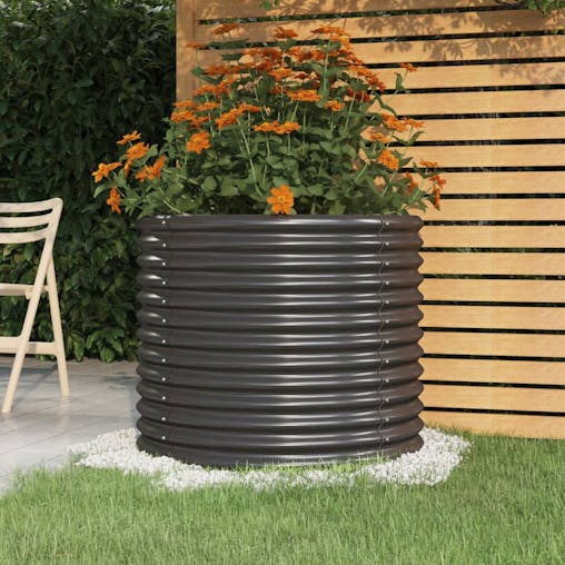 NNEVL Garden Planter Powder-coated Steel 80x80x68 cm Anthracite