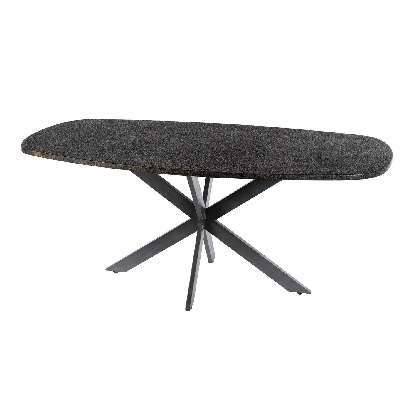 Giga Meubel Eettafel Metallic - Grijs Staal - 180x90x77cm