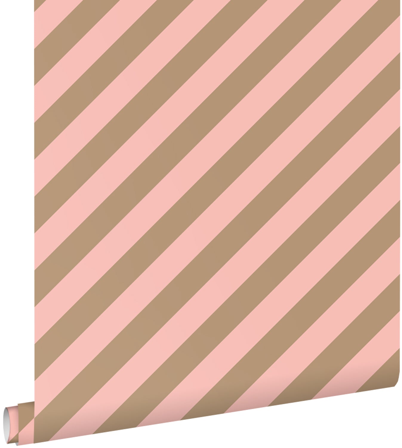 ESTAhome behang strepen roze en beige bruin - 50 x 900 cm - 139955